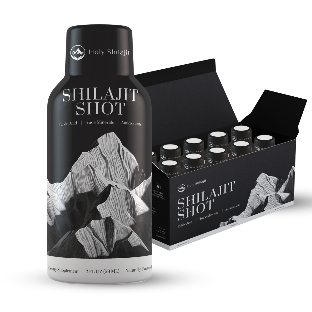 Holy Shilajit Shots bottle and cartons