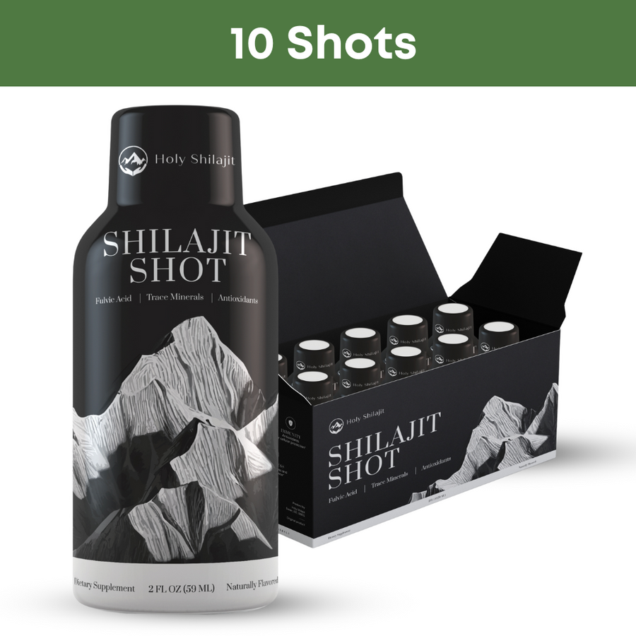 Your 6-jar bundle comes with a free 10-pack of Shilajit Shots