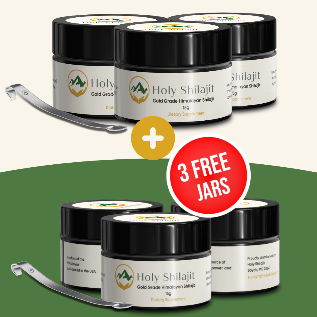 Holy Shilajit: Gold Package Six Jar Value Offer