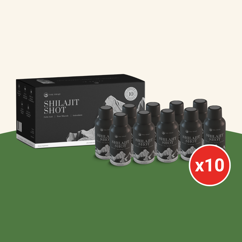 Shilajit Shots: 10x Energy Shots Packed with Pure Shilajit and Fulvic Minerals