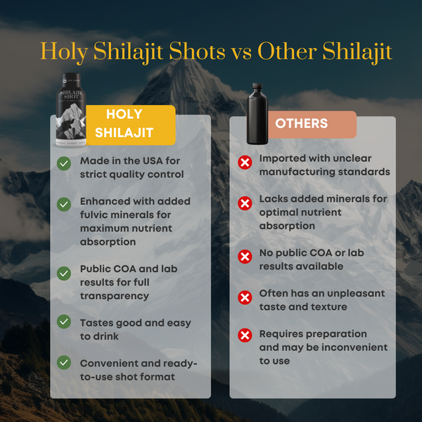 Shilajit Shots: 60x Energy Shots Packed with Pure Shilajit and Fulvic Minerals