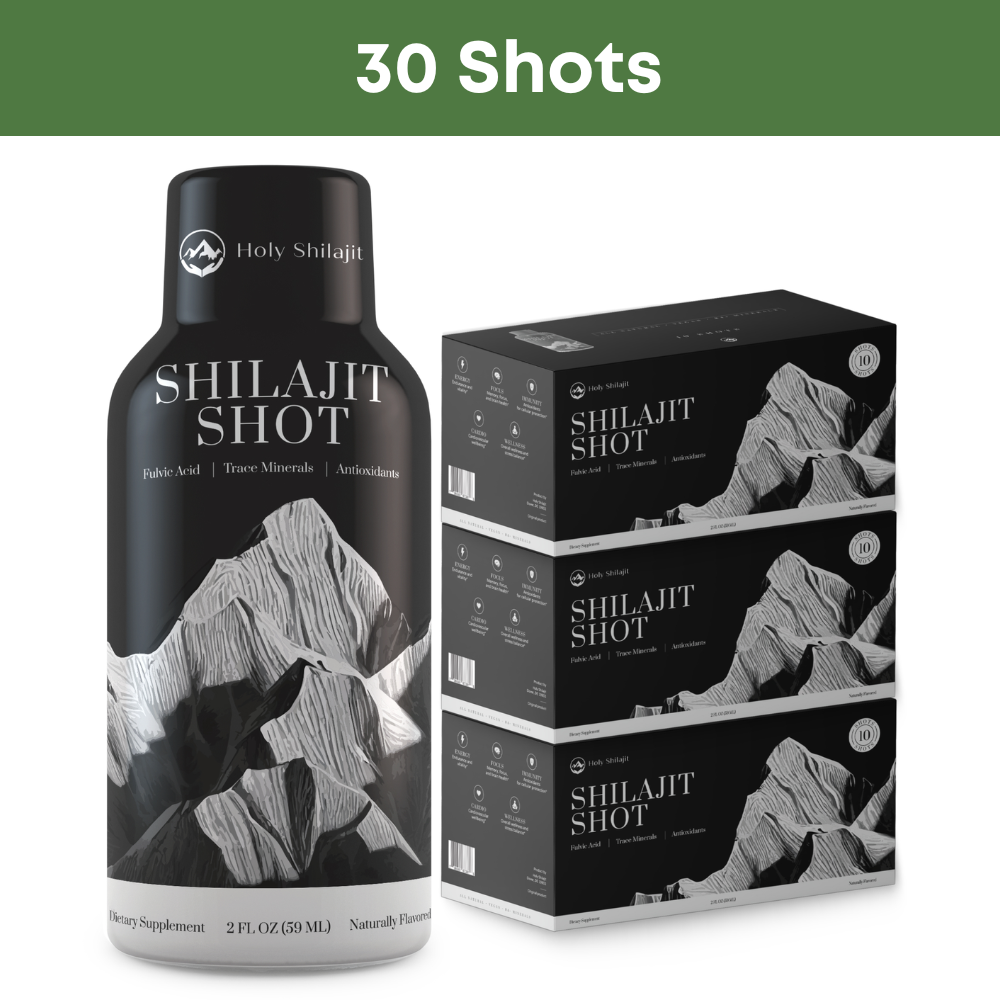 Shilajit Shots: 30x Energy Shots Packed with Pure Shilajit and Fulvic Minerals