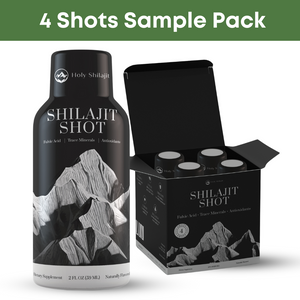Shilajit Shot Sample Pack: 4x Energy Shots Packed with Pure Shilajit and Fulvic Minerals