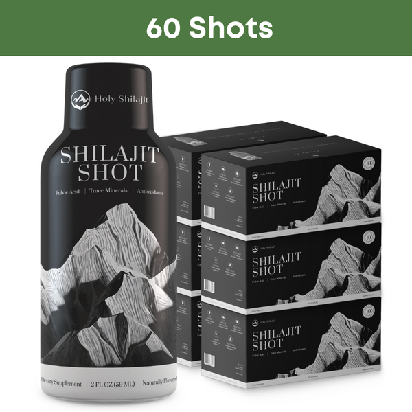 Shilajit Shots: 60x Energy Shots Packed with Pure Shilajit and Fulvic Minerals