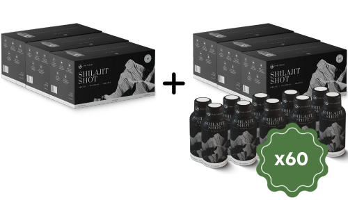 Shilajit Shots: 60x Energy Shots Packed with Pure Shilajit and Fulvic Minerals