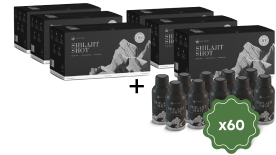 Shilajit Shots: 60x Energy Shots Packed with Pure Shilajit and Fulvic Minerals