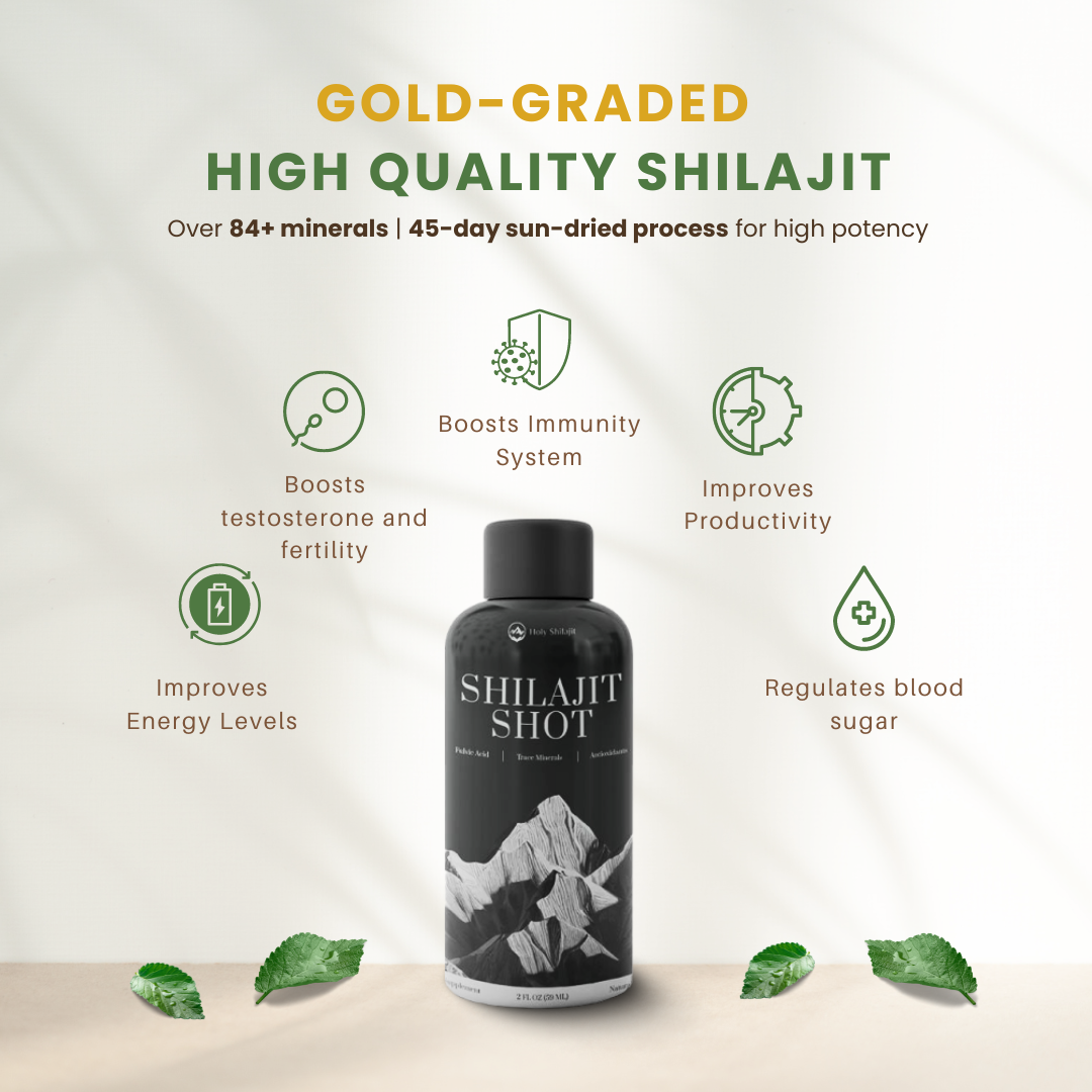 Shilajit Shots: 60x Energy Shots Packed with Pure Shilajit and Fulvic Minerals