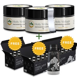 Power Bundle: 30x Shilajit Shots & 3x Shilajit Resin Jars