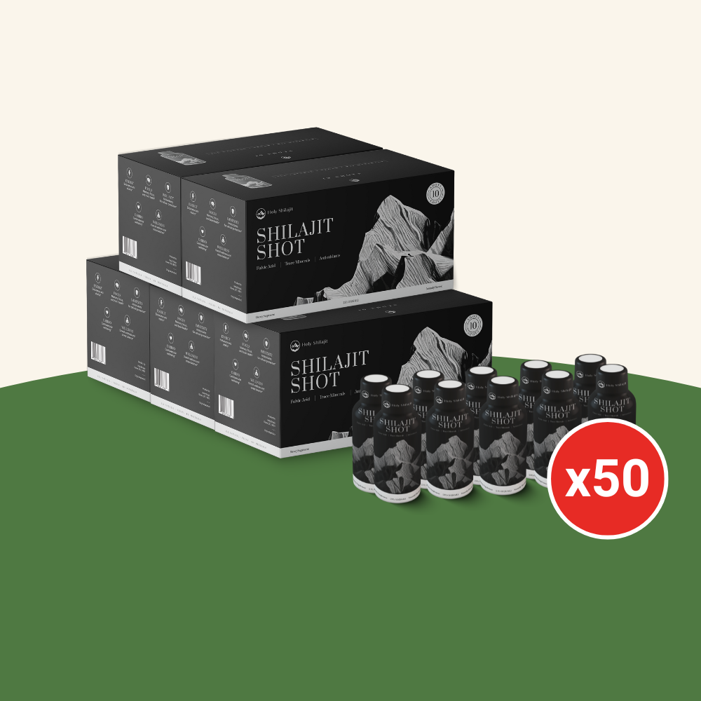 Shilajit Shots: (50x) Energy Shots Packed with Pure Shilajit and Fulvic Minerals