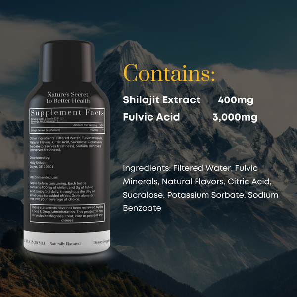 Shilajit Shots: 60x Energy Shots Packed with Pure Shilajit and Fulvic Minerals