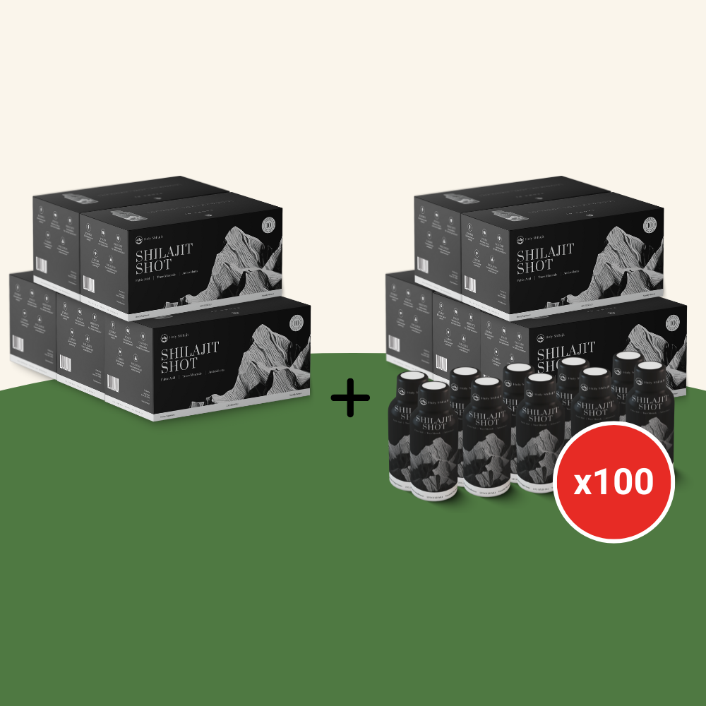 Shilajit Shots: 100x Energy Shots Packed with Pure Shilajit and Fulvic Minerals